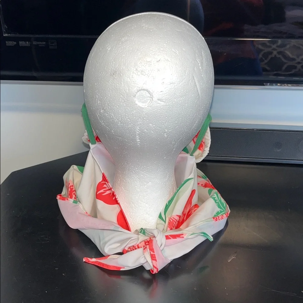 Floral Red and Green Face Mask Scarf Bandanna Face Cover